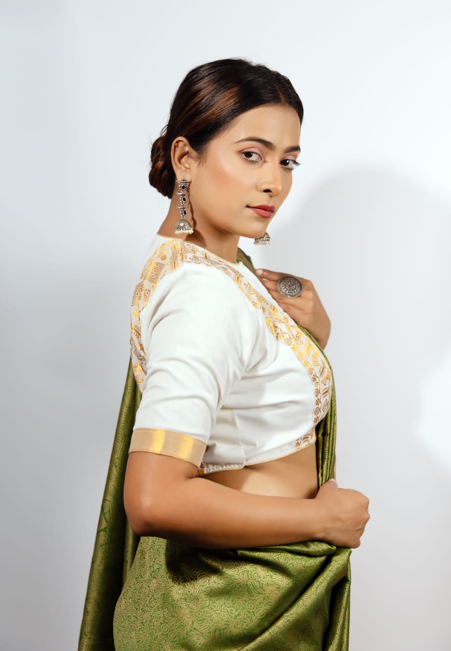 ASSAMESE MOTIFED BOAT NECK BLOUSE